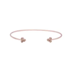 Peridot Trilogie Geometrischer Armreif in 9ct Rose Gold