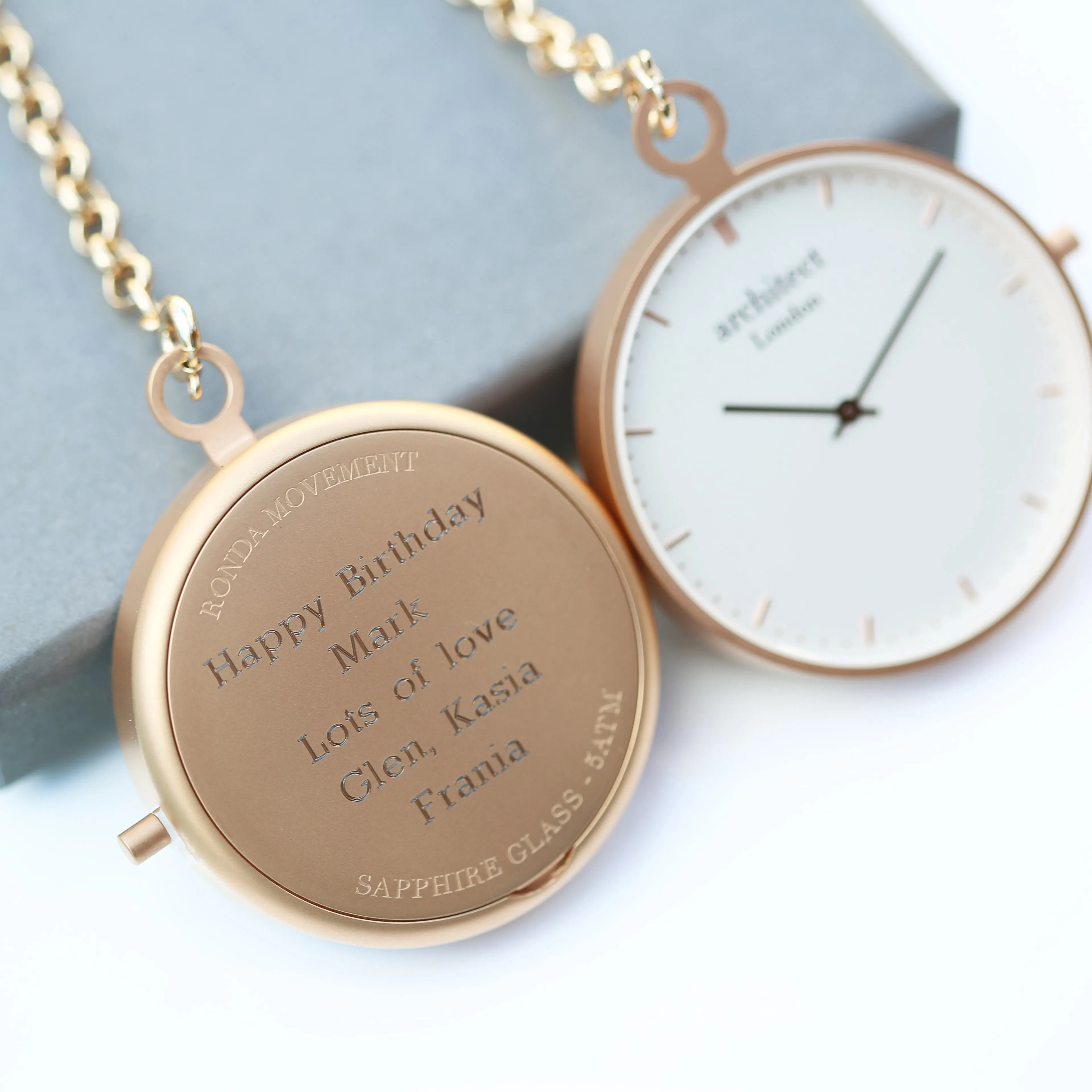 Personalised Architect Modern Pocket Watch