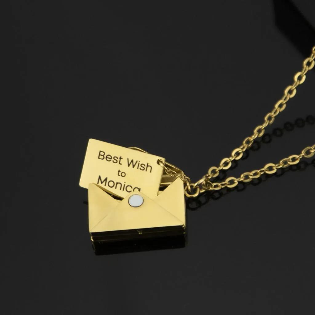 Personalized Envelope Locket Name Necklace