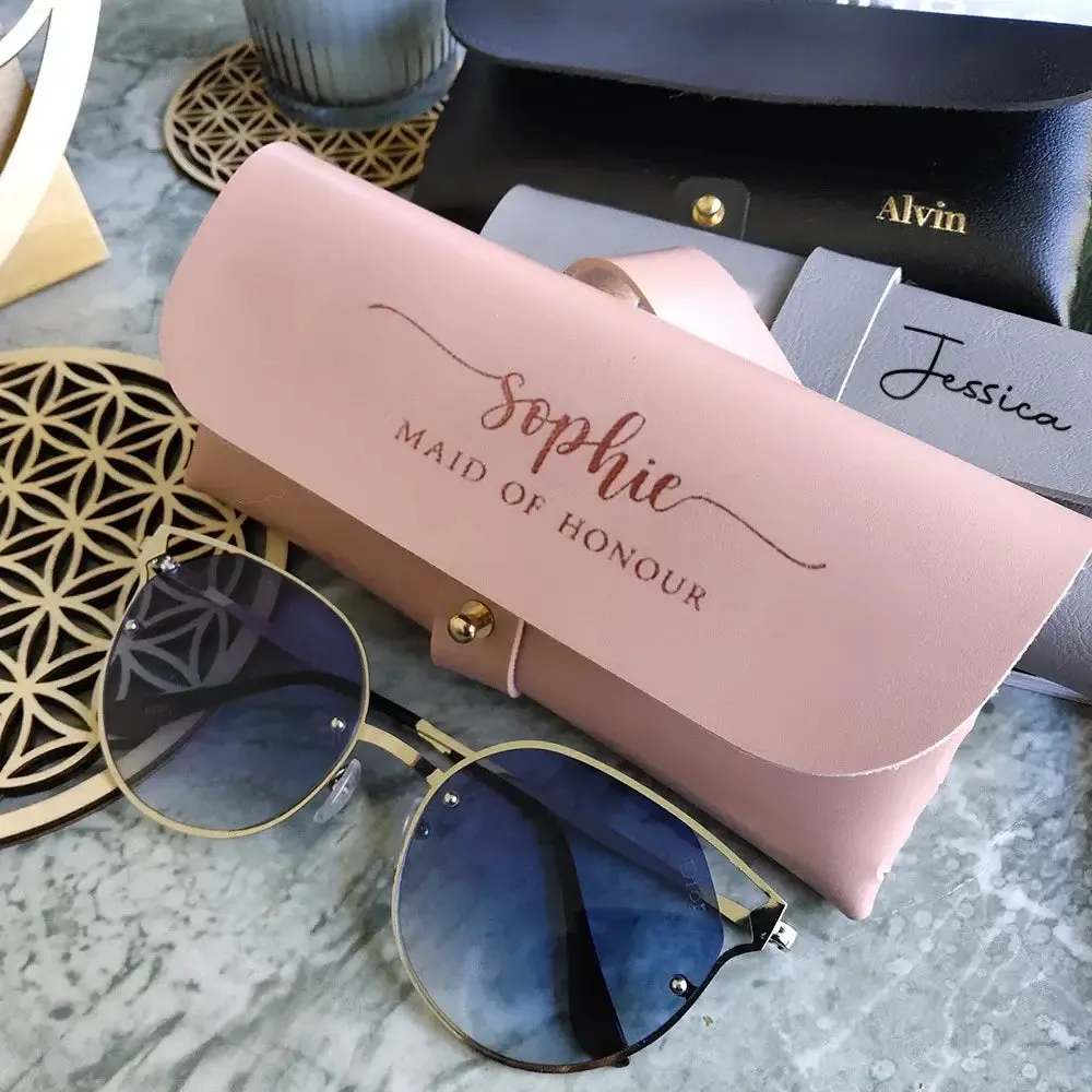 Personalized Handmade Soft Leather Sunglass Glasses Case