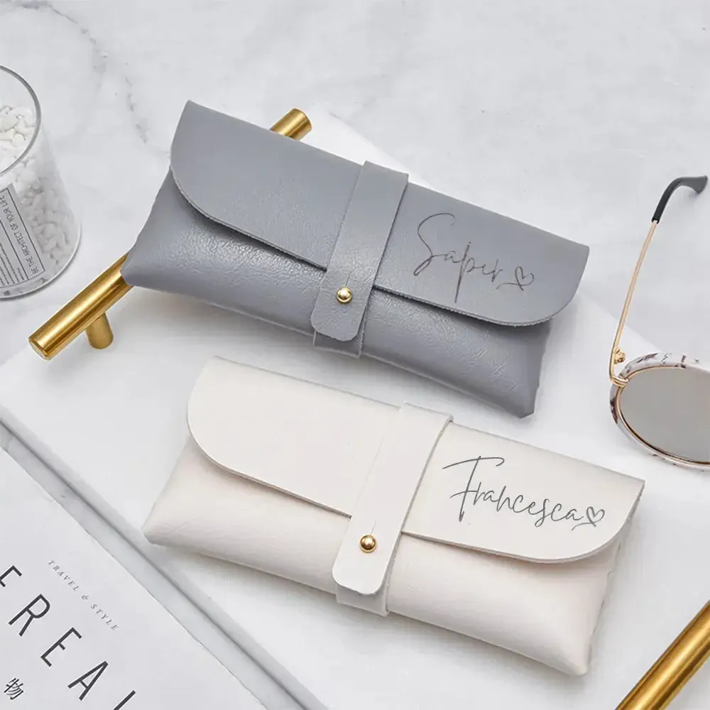 Personalized Handmade Soft Leather Sunglass Glasses Case