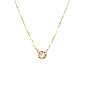 Petite Crown Bezel Diamond Necklace