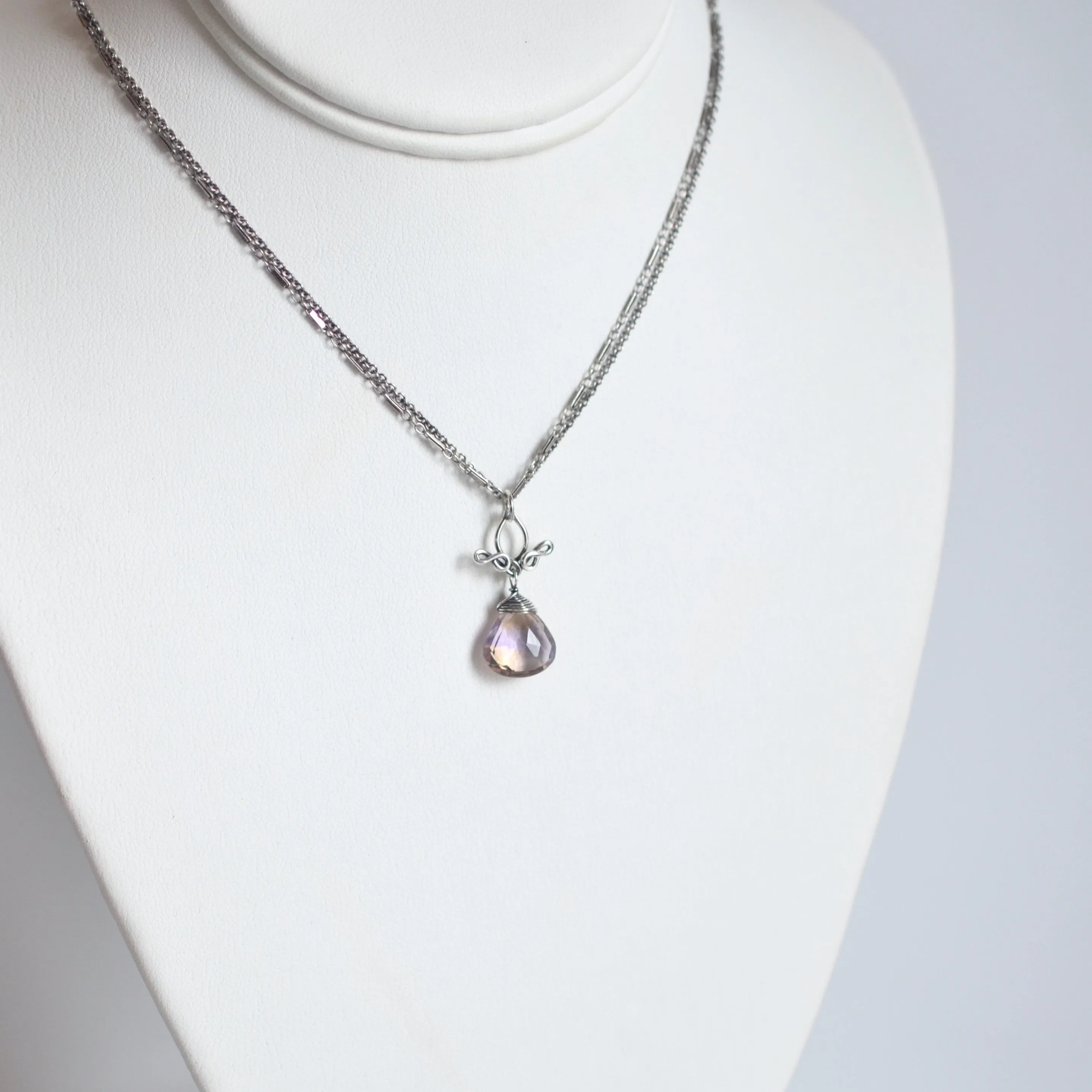 Petite Pamela - Ametrine, Sterling Silver Necklace