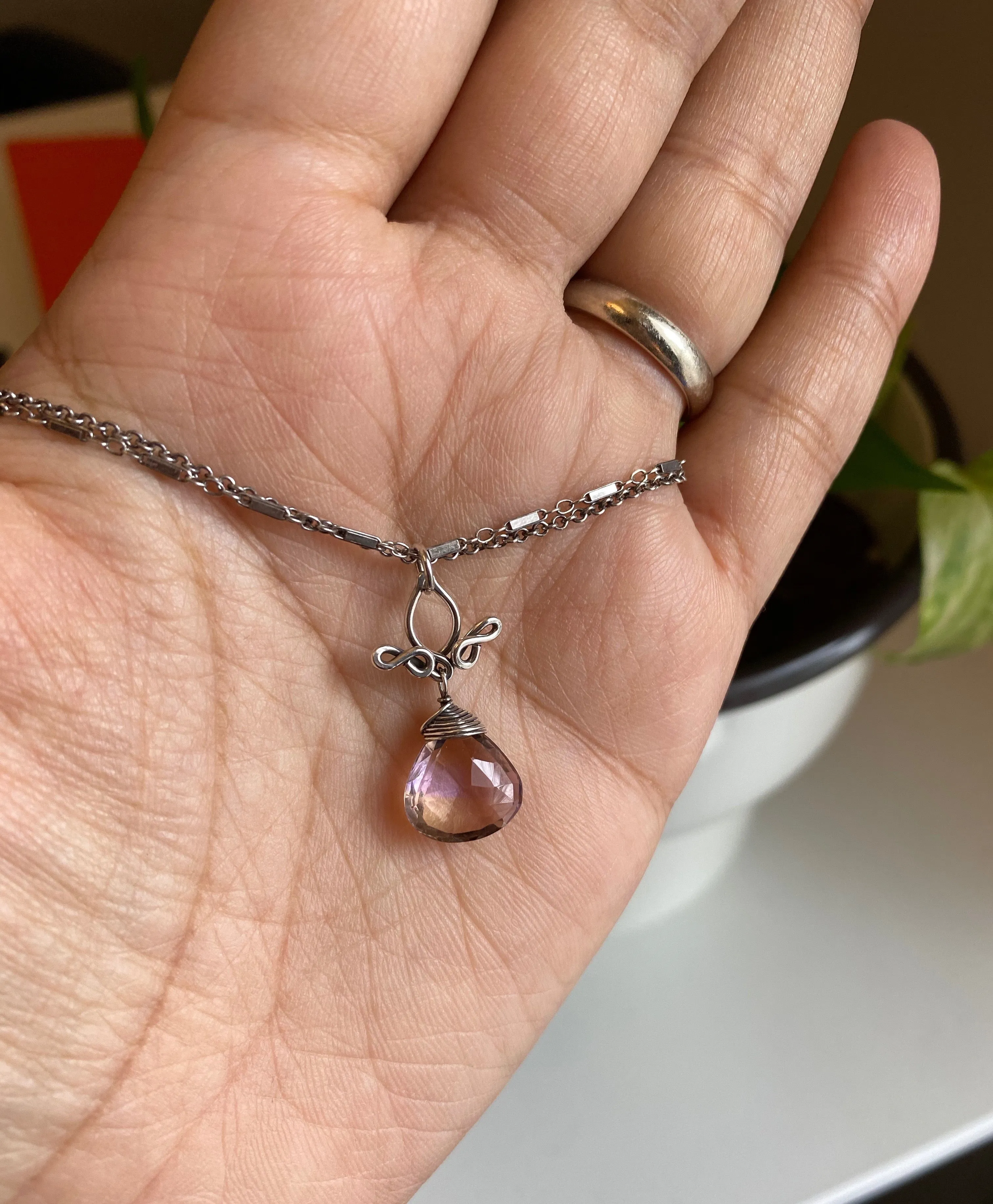 Petite Pamela - Ametrine, Sterling Silver Necklace