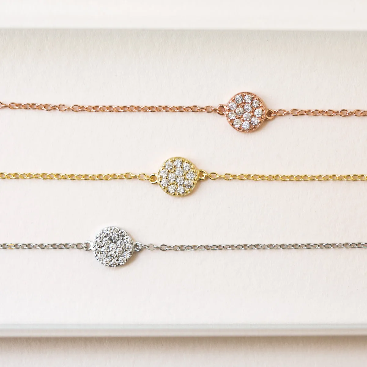 Petite Pave Disc Bracelet