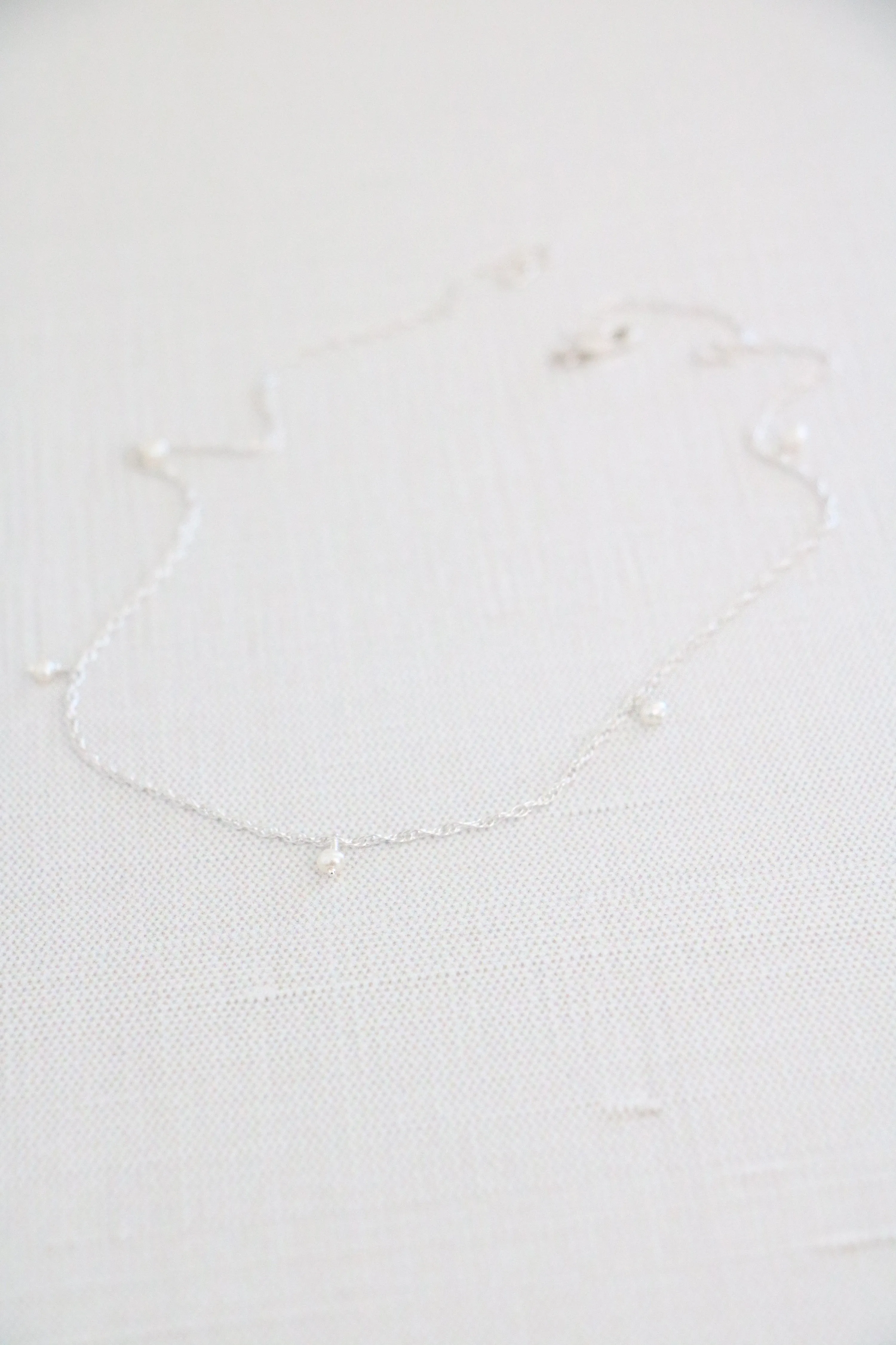 petite pearls necklace { silver   gold }