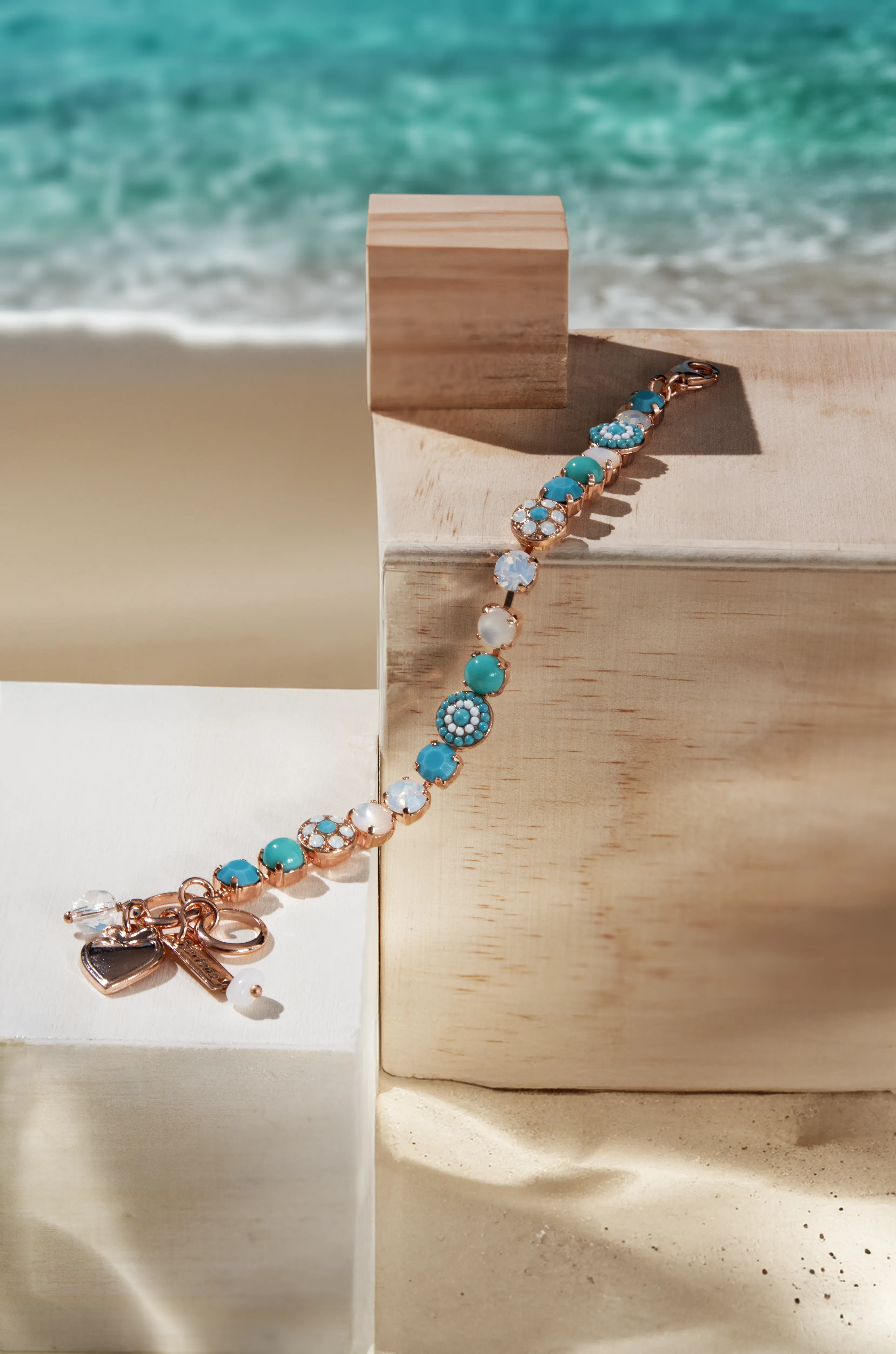 Petite Rosette Bracelet in "Aegean Coast" - Rose Gold