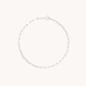 Piccadilly Chain Bracelet in Solid White Gold