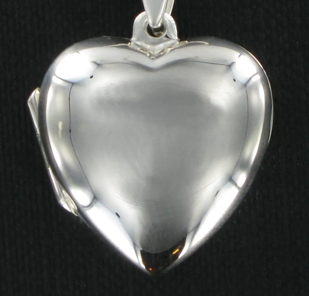 Plain Heart Locket & 18" Curb Chain