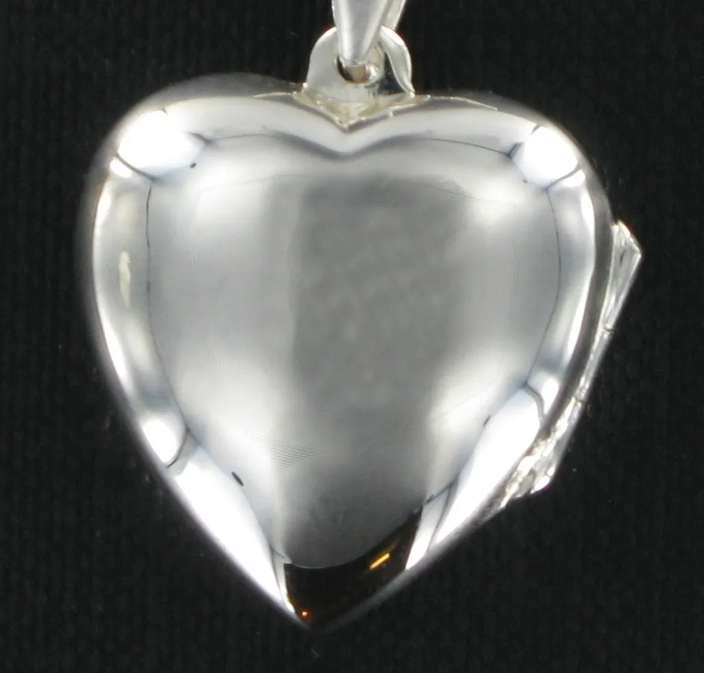 Plain Heart Locket & 18" Curb Chain