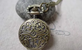Pocket Watch Flower Watch Round Pendant A6883