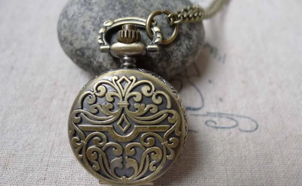 Pocket Watch Flower Watch Round Pendant A6883