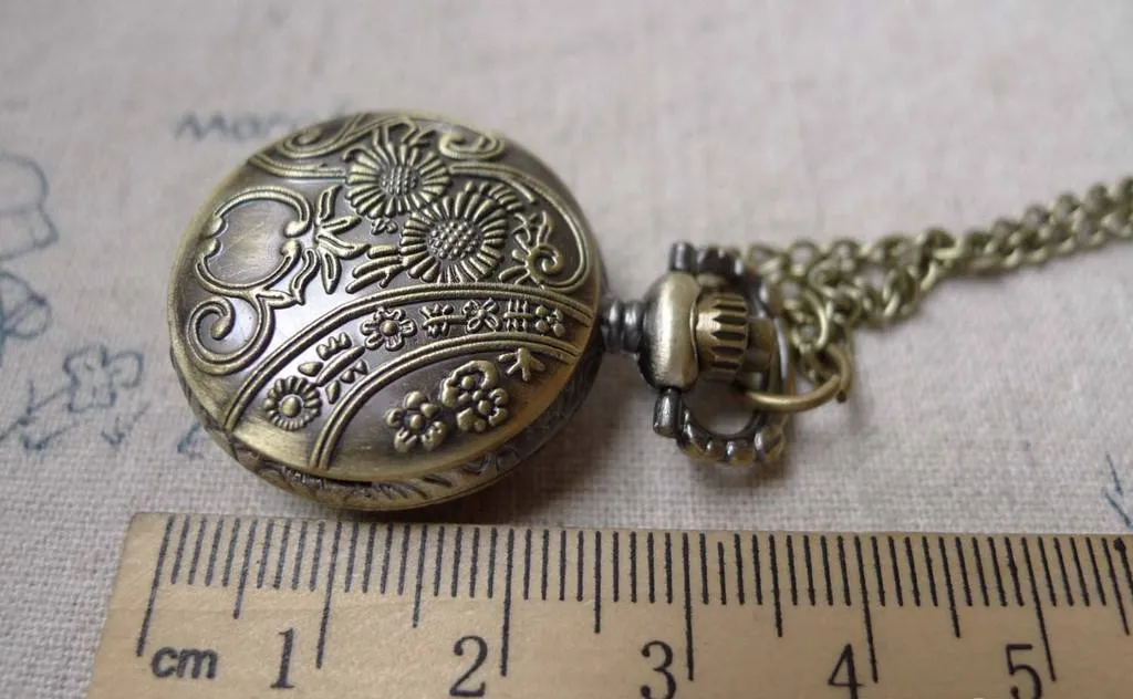 Pocket Watch Flower Watch Round Pendant A6883