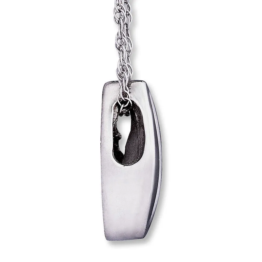 Pre-Owned Kay 1/8 carat Round-cut Diamond Teardrop Necklace in 14K White Gold