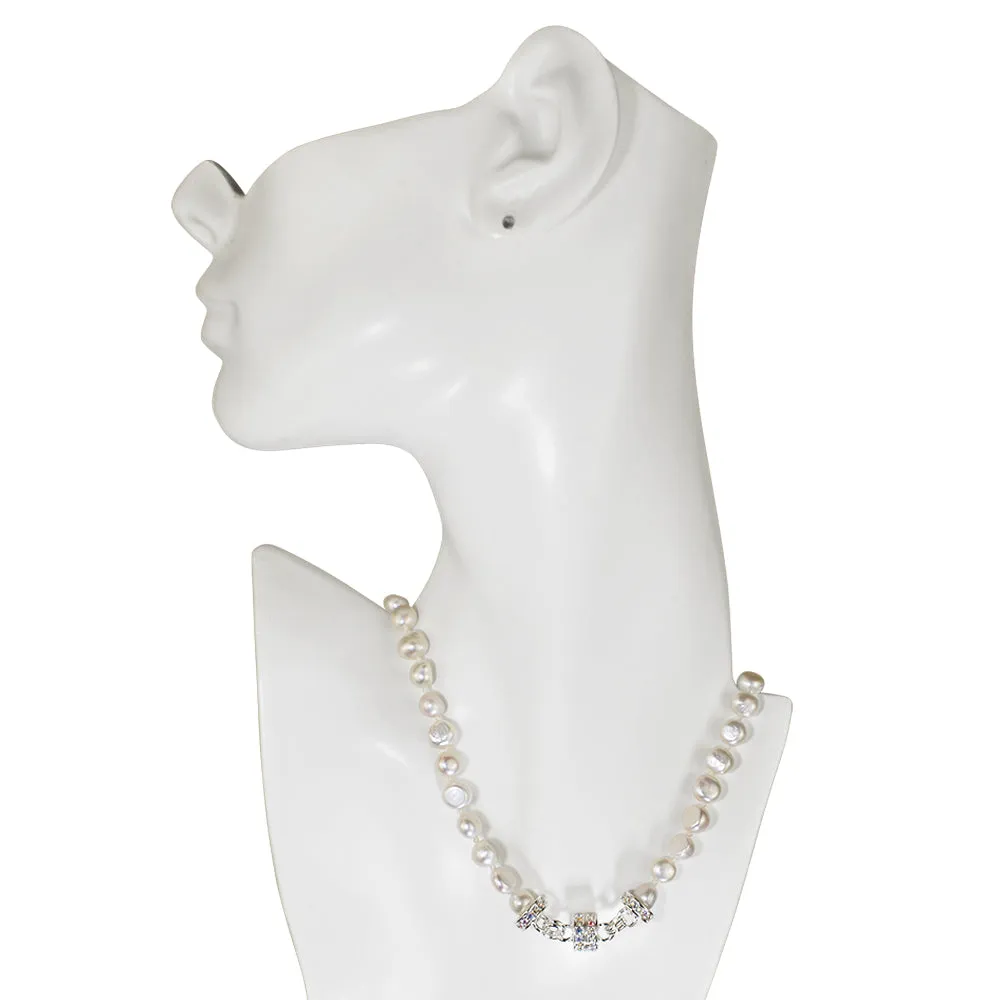 Precious Fresh Water Pearl Magnetic Interchangeable Necklace (Sterling Silvertone)