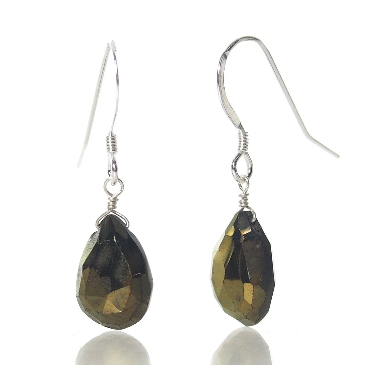 Pyrite (AB Finish) Earrings with Sterling Silver French Earwires