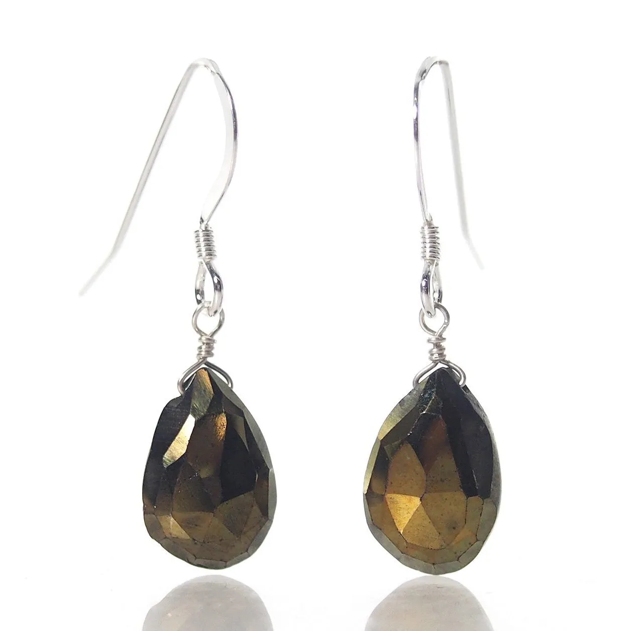Pyrite (AB Finish) Earrings with Sterling Silver French Earwires