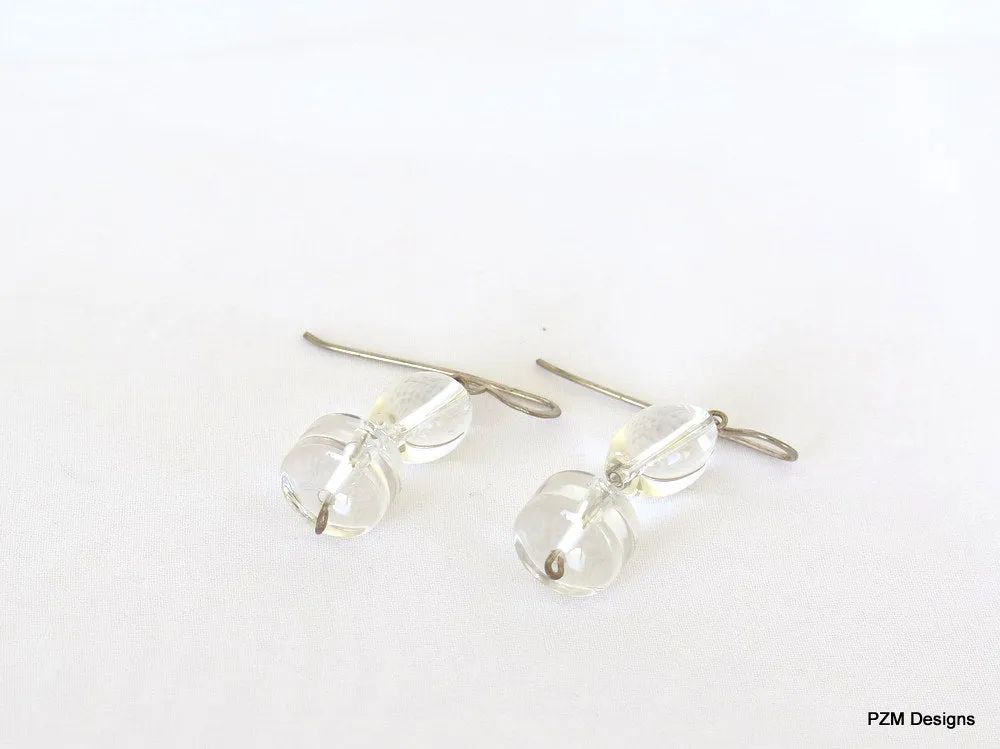 Quartz Crystal Drop Earrings, Gemstone Quartz Earrings, Gift for Her