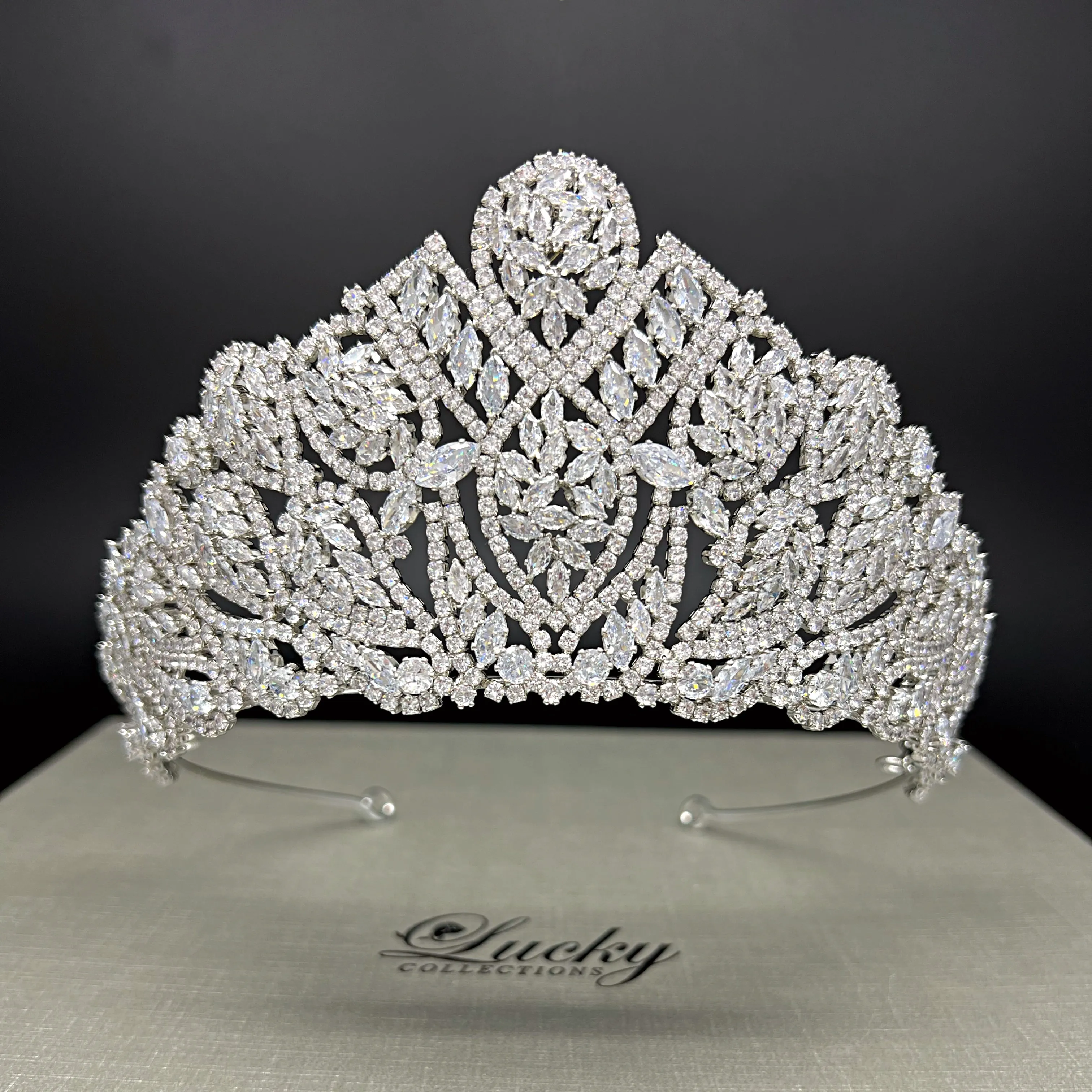 Quinceanera Tall Crown Tiara, Corona Alta, Pageant Crown, Tiara for Bride