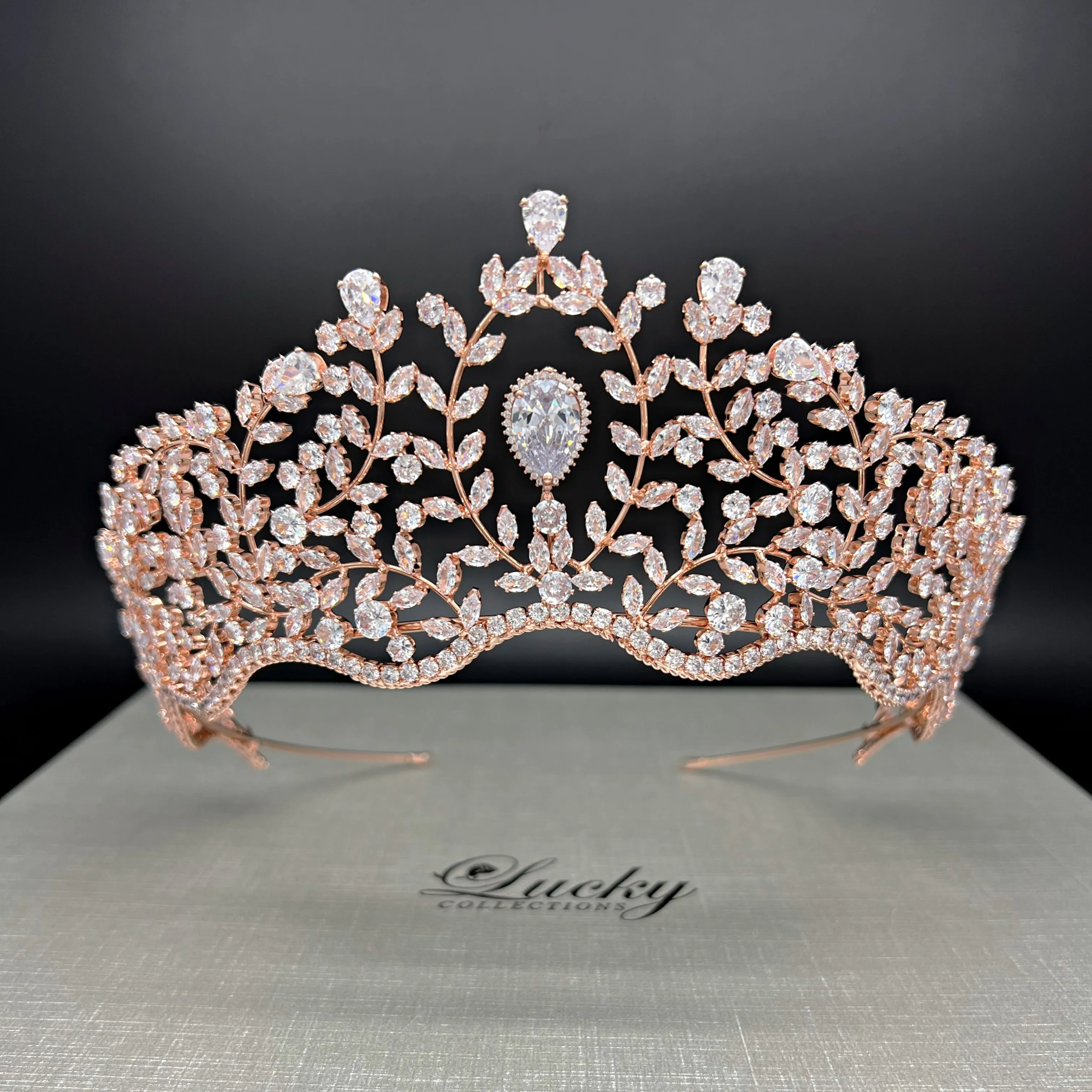 Quinceanera Tiara, Bridal Crown, Tall Crown for Quince, Wedding Crown for Bride