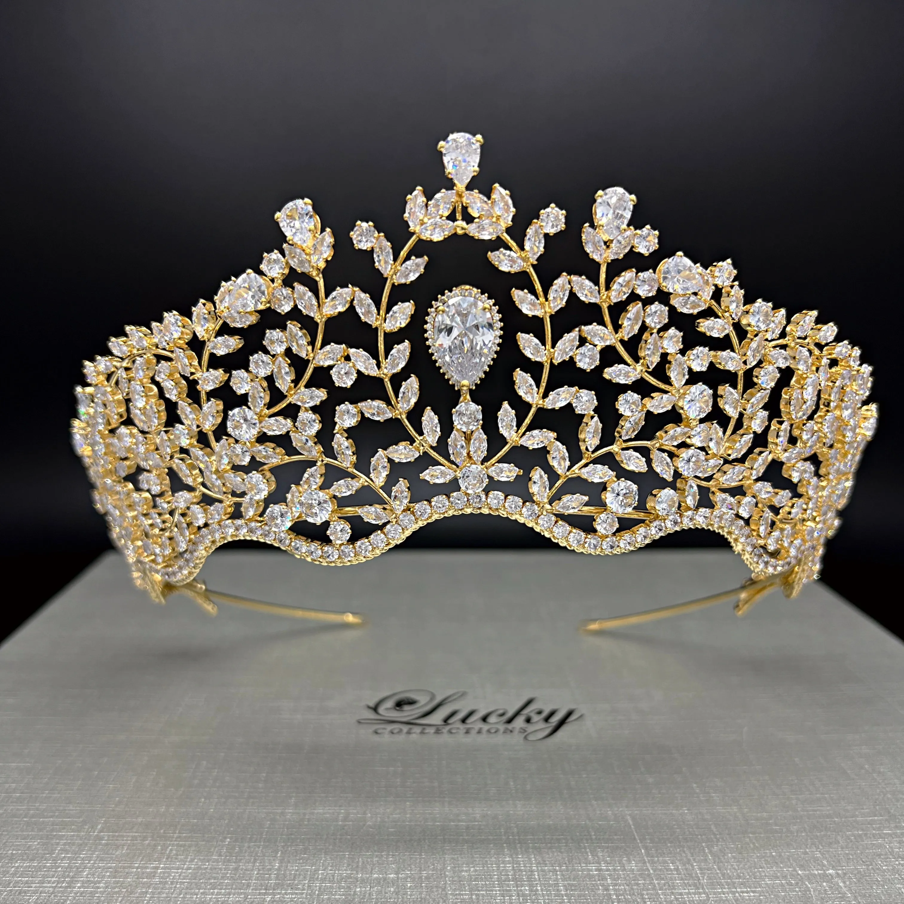 Quinceanera Tiara, Bridal Crown, Tall Crown for Quince, Wedding Crown for Bride