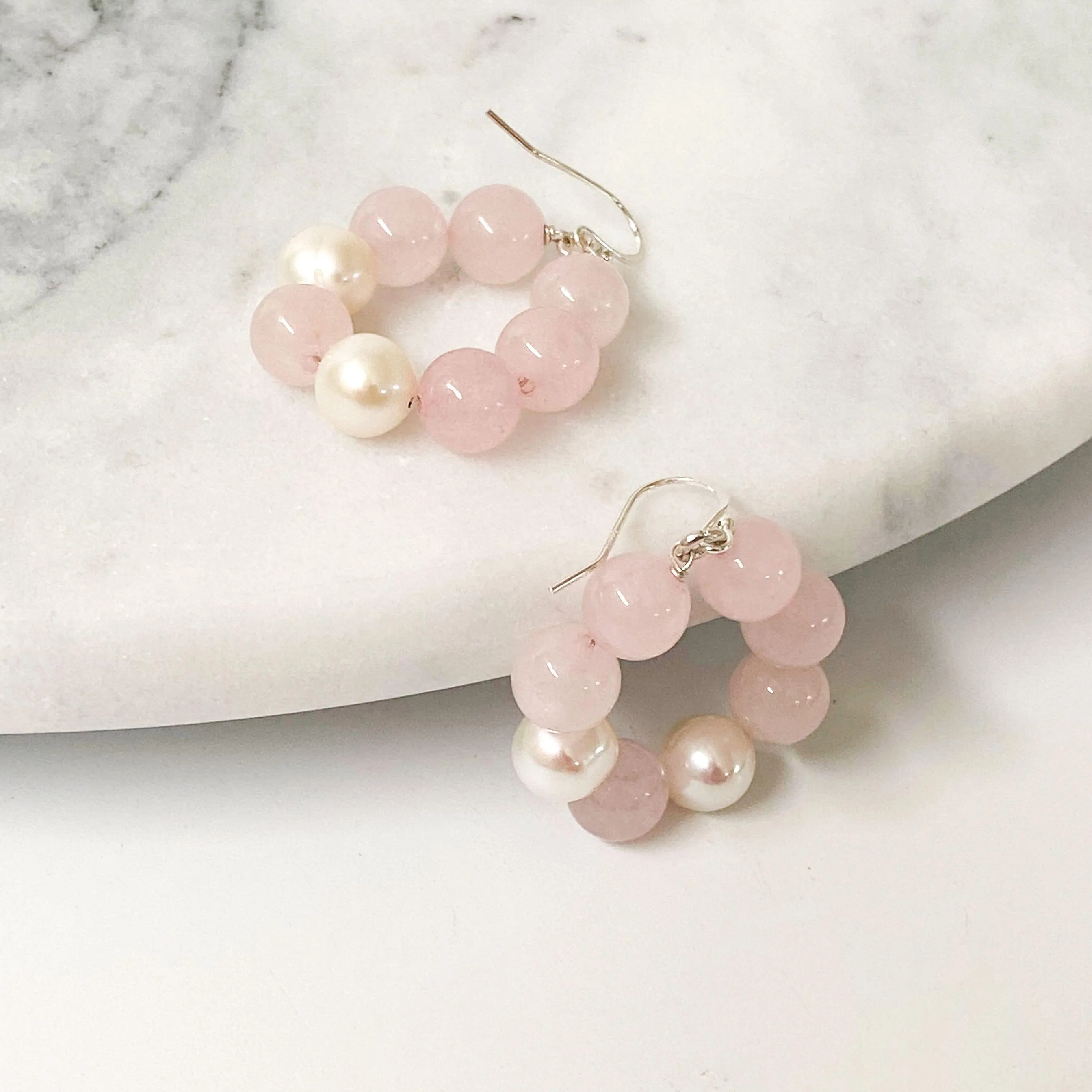 Rachel Earring | Rose Quartz
