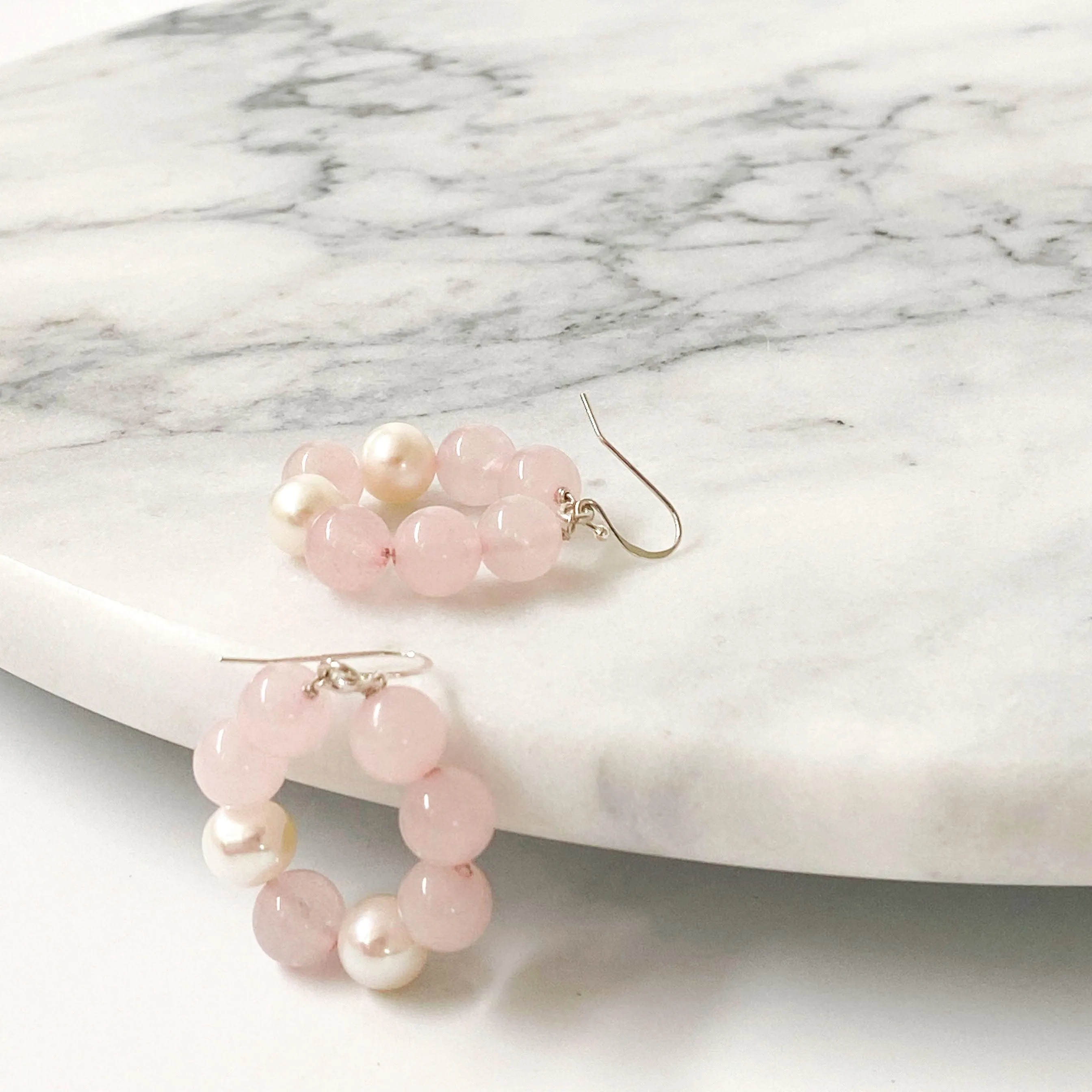 Rachel Earring | Rose Quartz