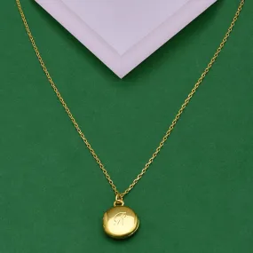 Real Gold Plated Initial Necklace Locket R For Women By Accessorize London