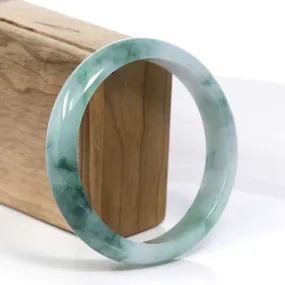 RealJade® Co. Blue Green Classic Real Jadeite Jade Bangle Bracelet ( 63.29 mm ) #384