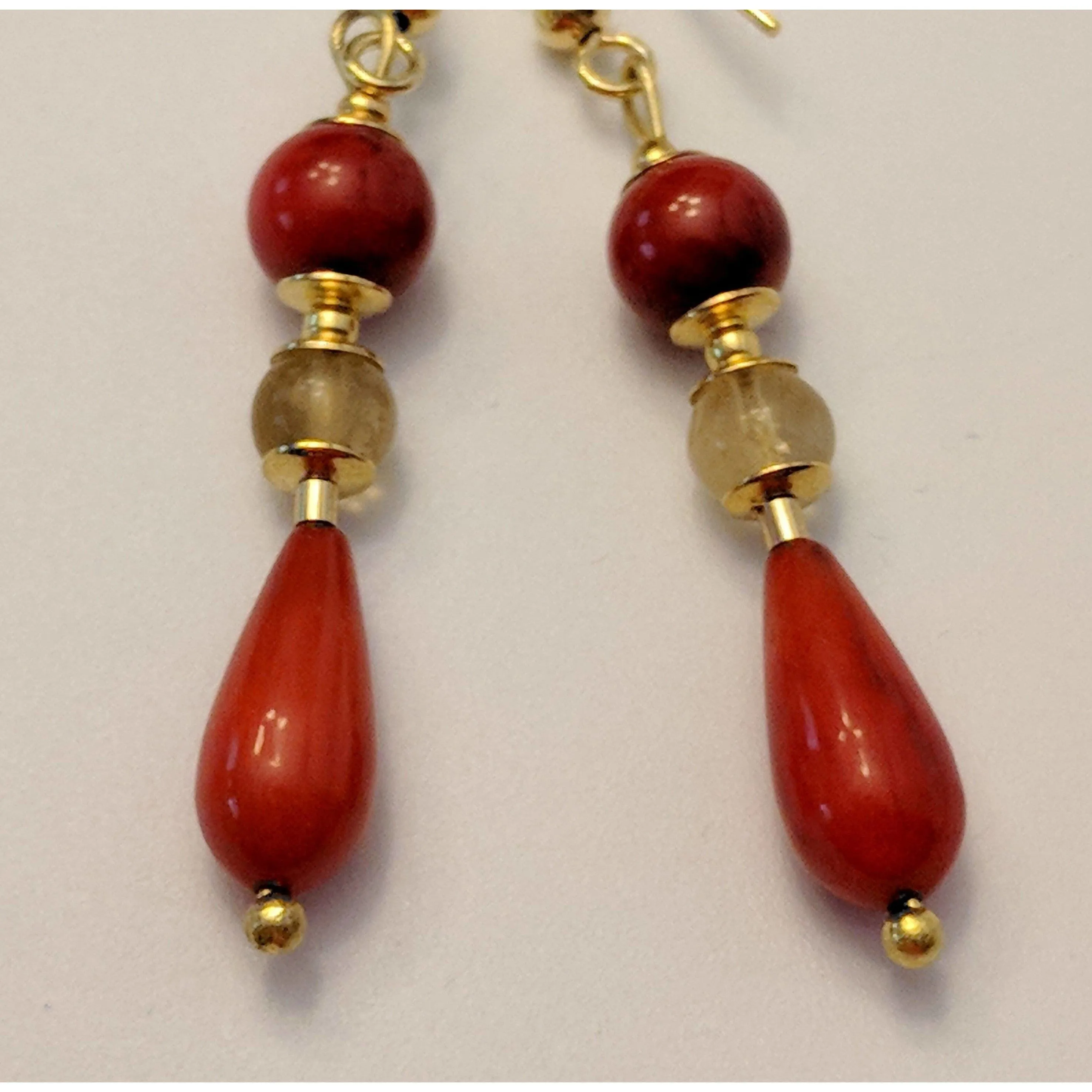 REGENZ Gemstone Earrings-Jade, Turquoise, Coral, Citrine, Pearls, Lapis HANDMADE with Love!