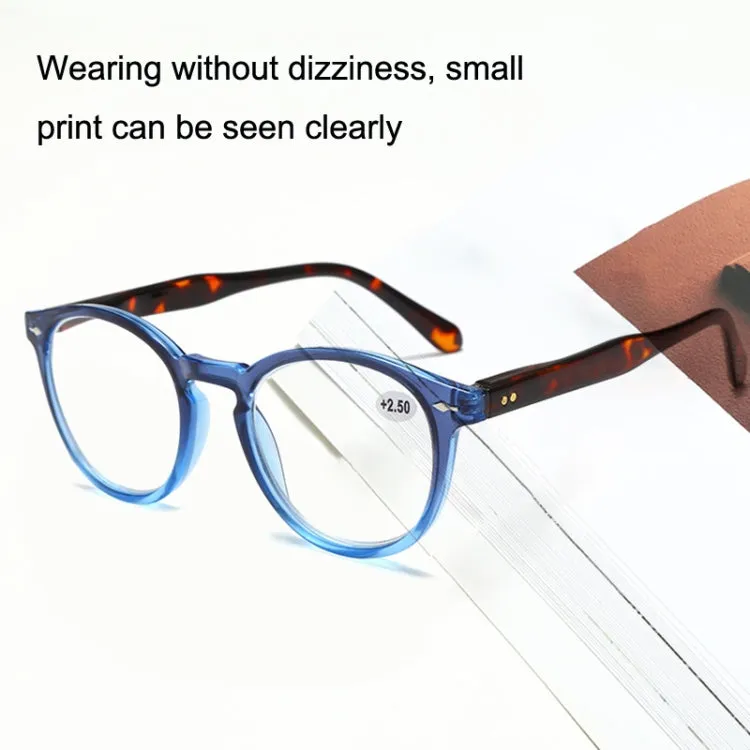 Retro Flexible Durable Portability HD Presbyopic Glasses  100(Graduate Blue)