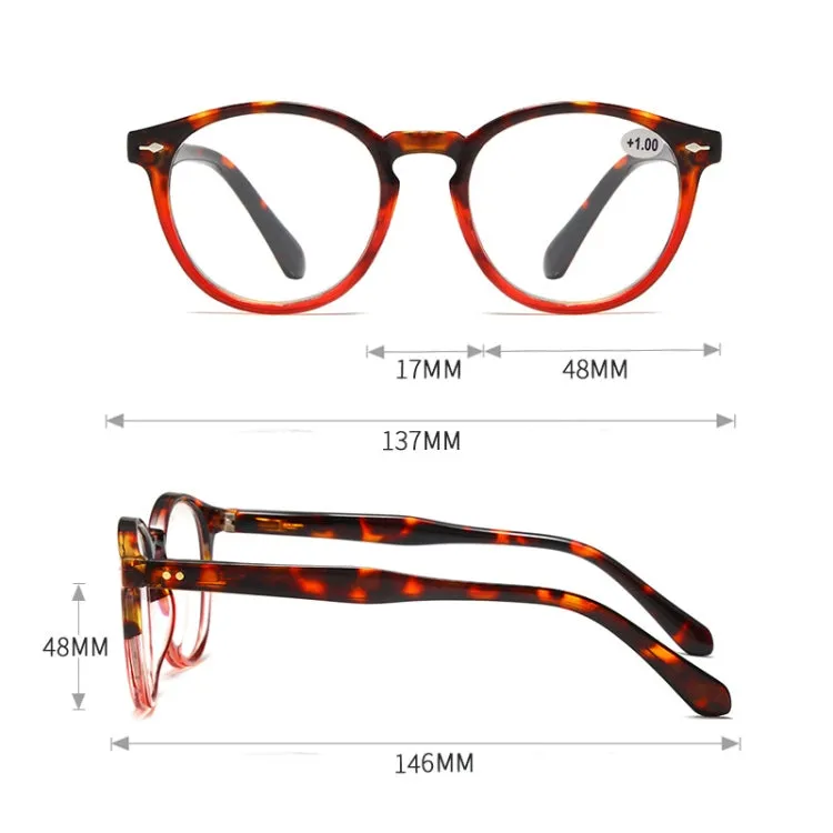 Retro Flexible Durable Portability HD Presbyopic Glasses  100(Graduate Blue)