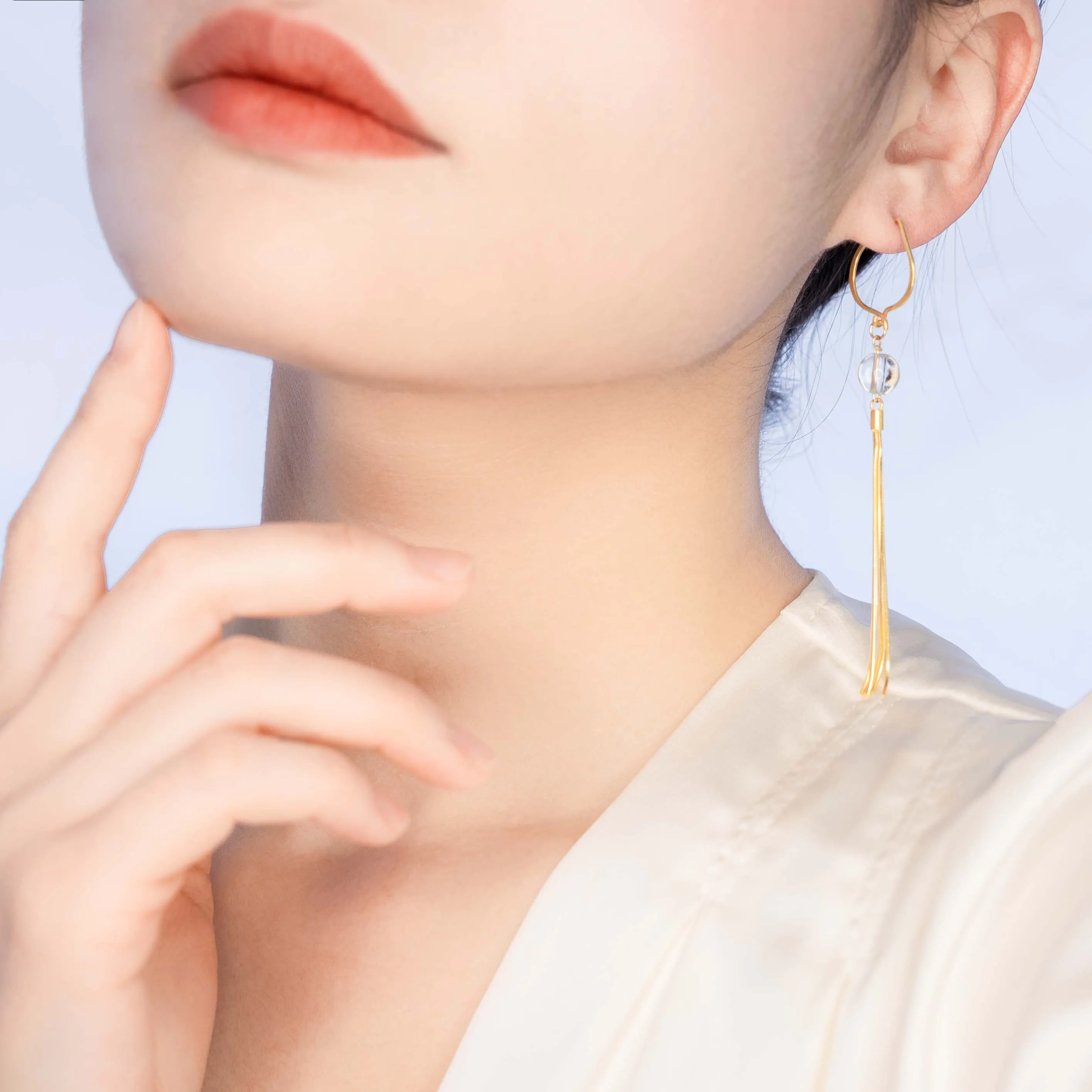 Return to Origin Jadeite Lariat Tassel Necklace Set