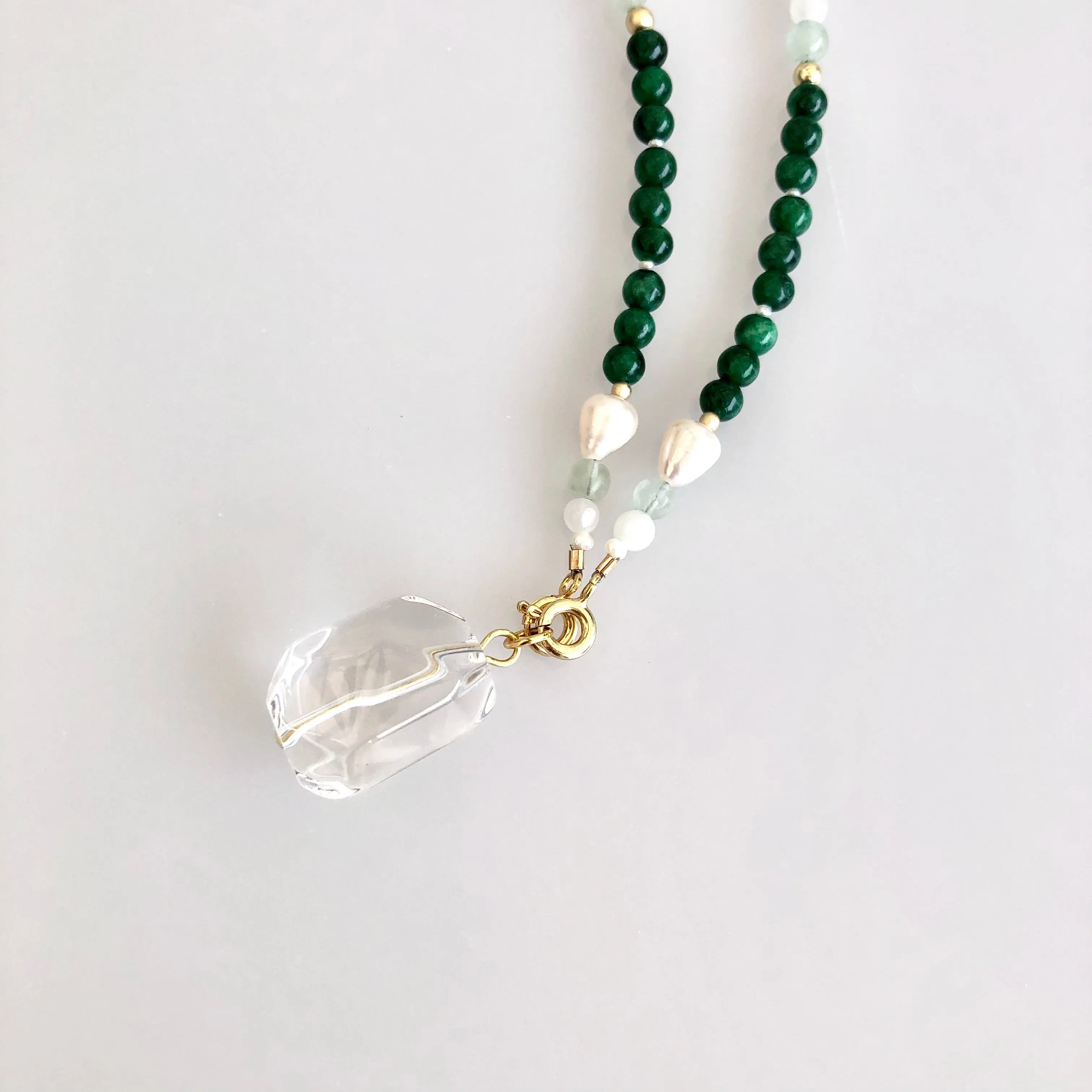 Return to Origin Jadeite Lariat Tassel Necklace Set