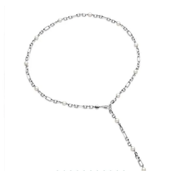 Revival Astoria Figaro Pearl Chain Link Multi Wear Station Necklace