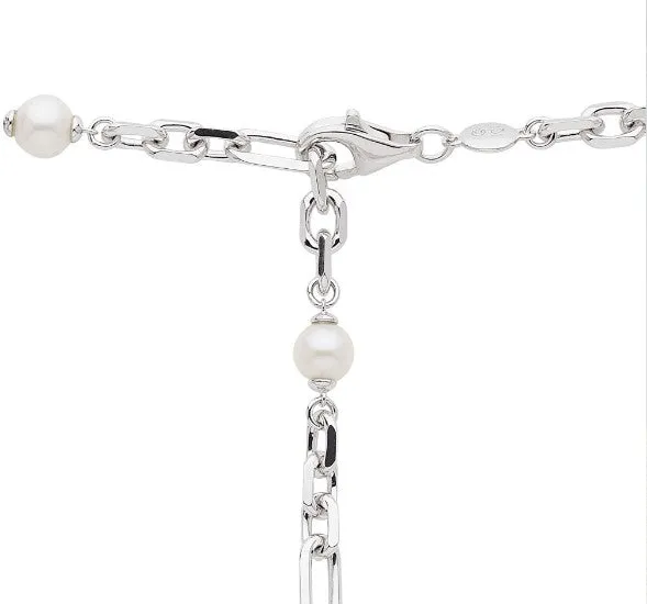 Revival Astoria Figaro Pearl Chain Link Multi Wear Station Necklace