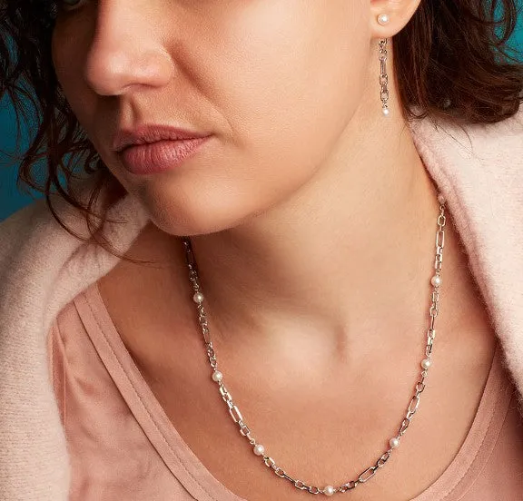 Revival Astoria Figaro Pearl Chain Link Multi Wear Station Necklace