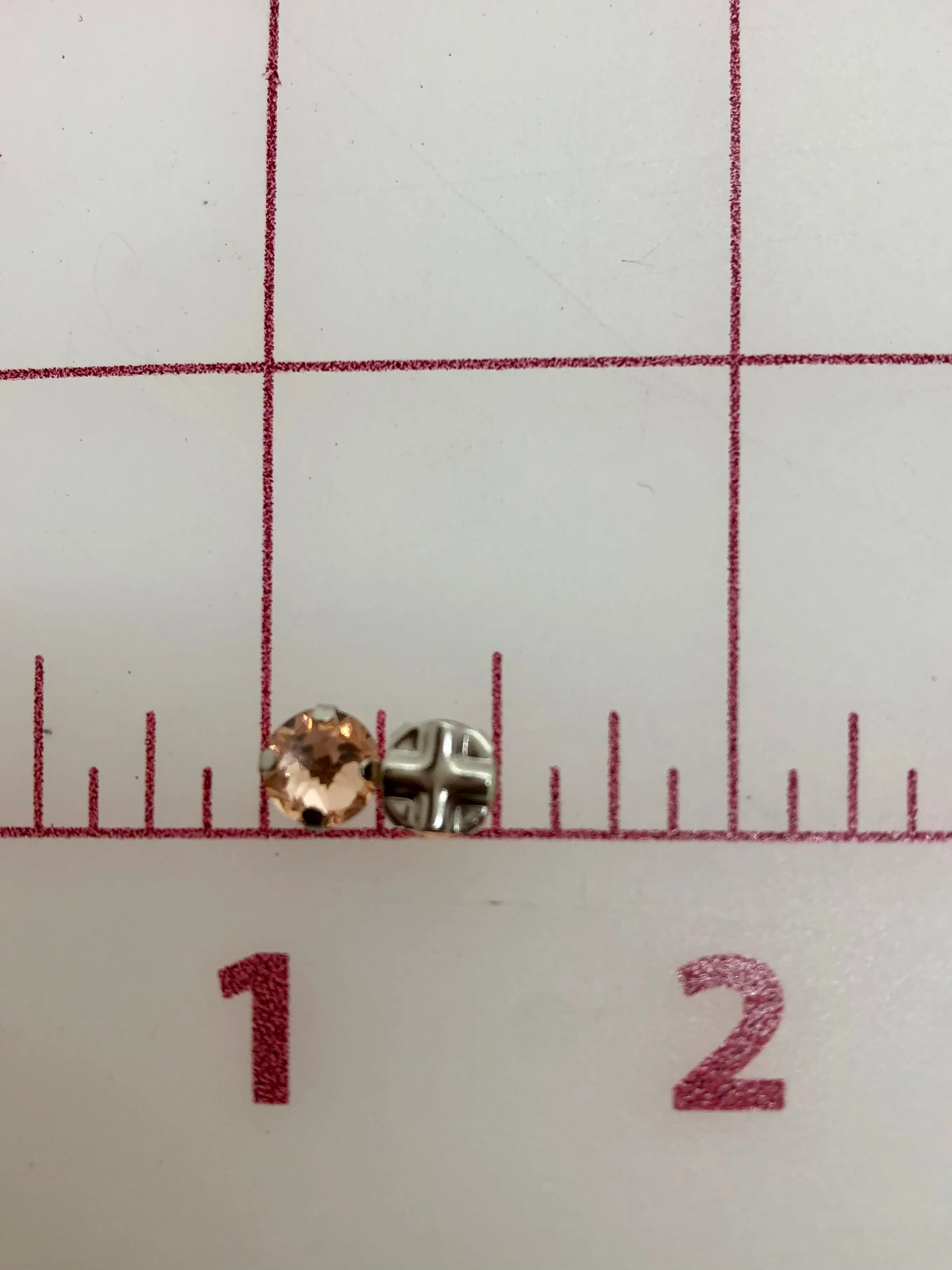 Rhinestones - 30SS Czech Bright-Cut Rose Montees Light Peach 12-Pack