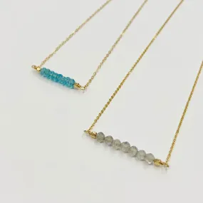 Rondelle Wire Wrapped Bead Row Necklace