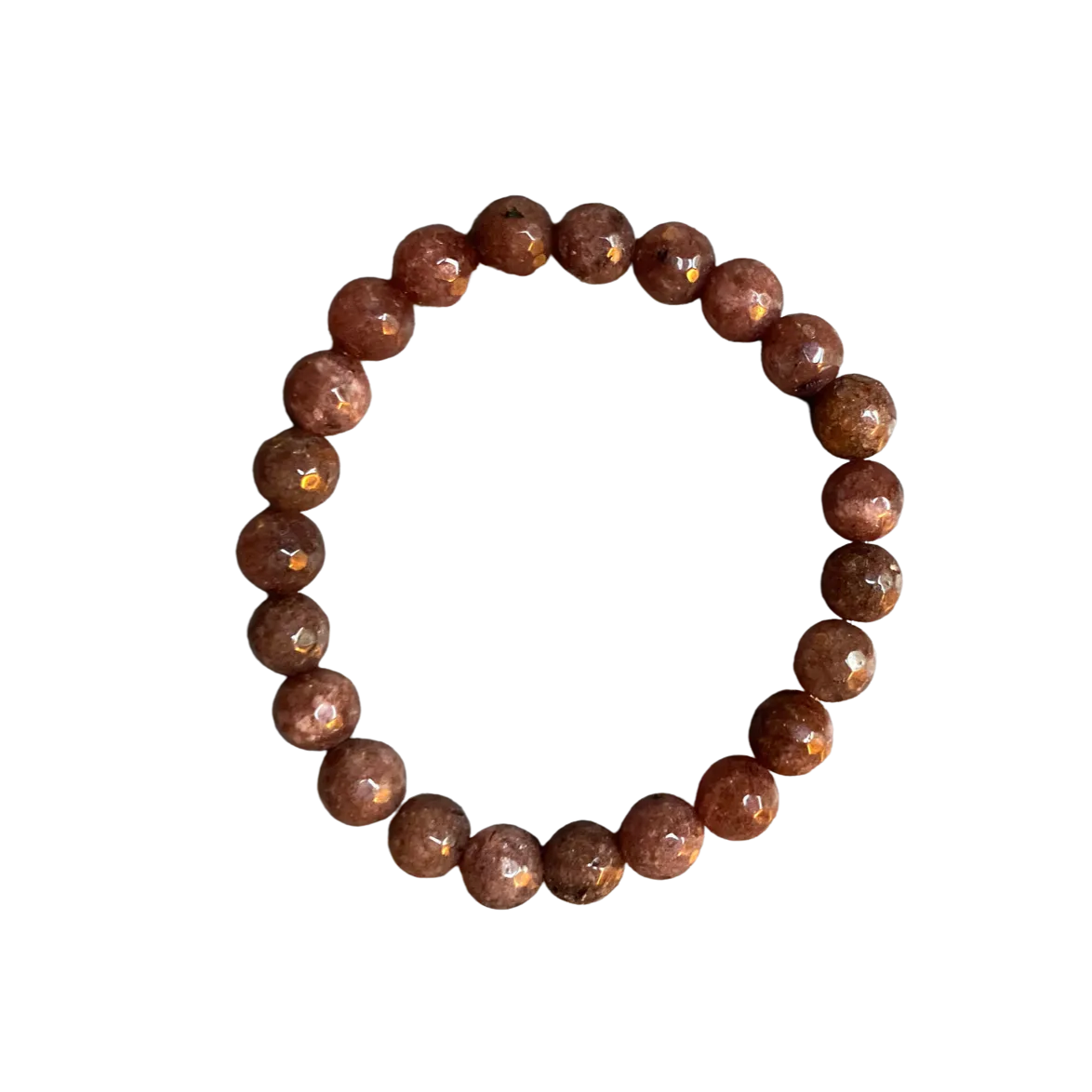 Rose Brown Faceted Jade Plain 8mm