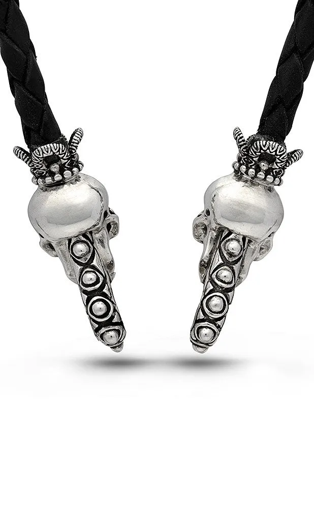 Roses Never Die Skull Leather Necklace – Diamond