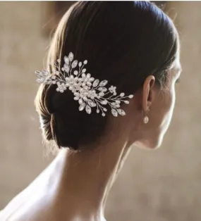 Scarlett - Silver, Gold, Rose Gold Pearl & Crystal Bride Bridesmaid Hair Comb