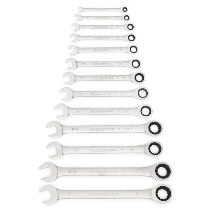 SET WR RAT COMB SAE 13PC TRAY GE