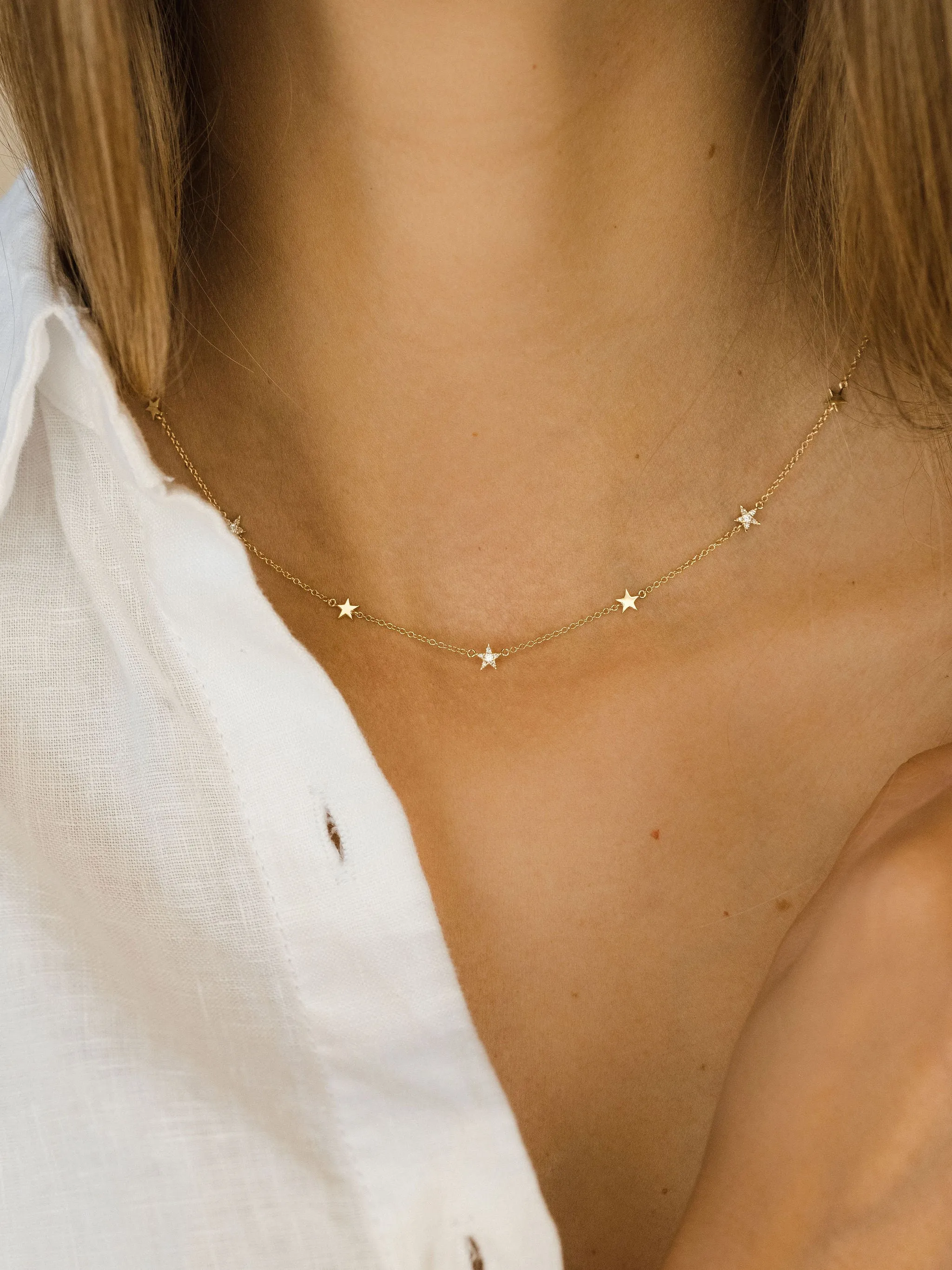 Shooting Star Necklace | 14K Gold