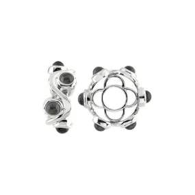 Silver & Onyx Cabochon Swirl Wheel S429ON