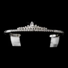 Silver Round & Navette Tiara Hair Comb
