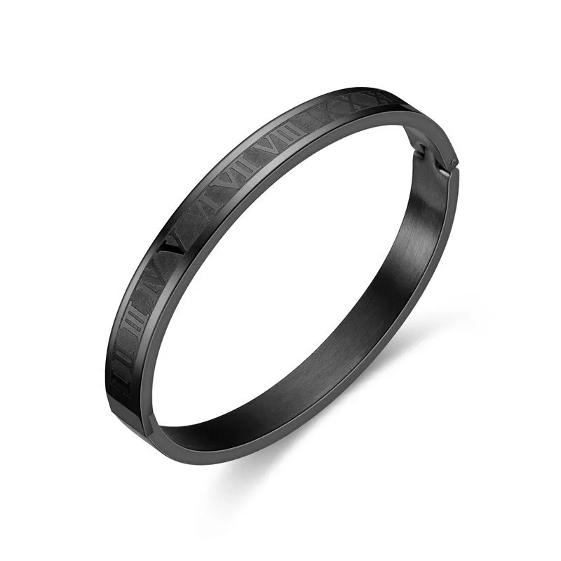 Simple Roman Numeral Titanium Steel Bracelet Wholesale