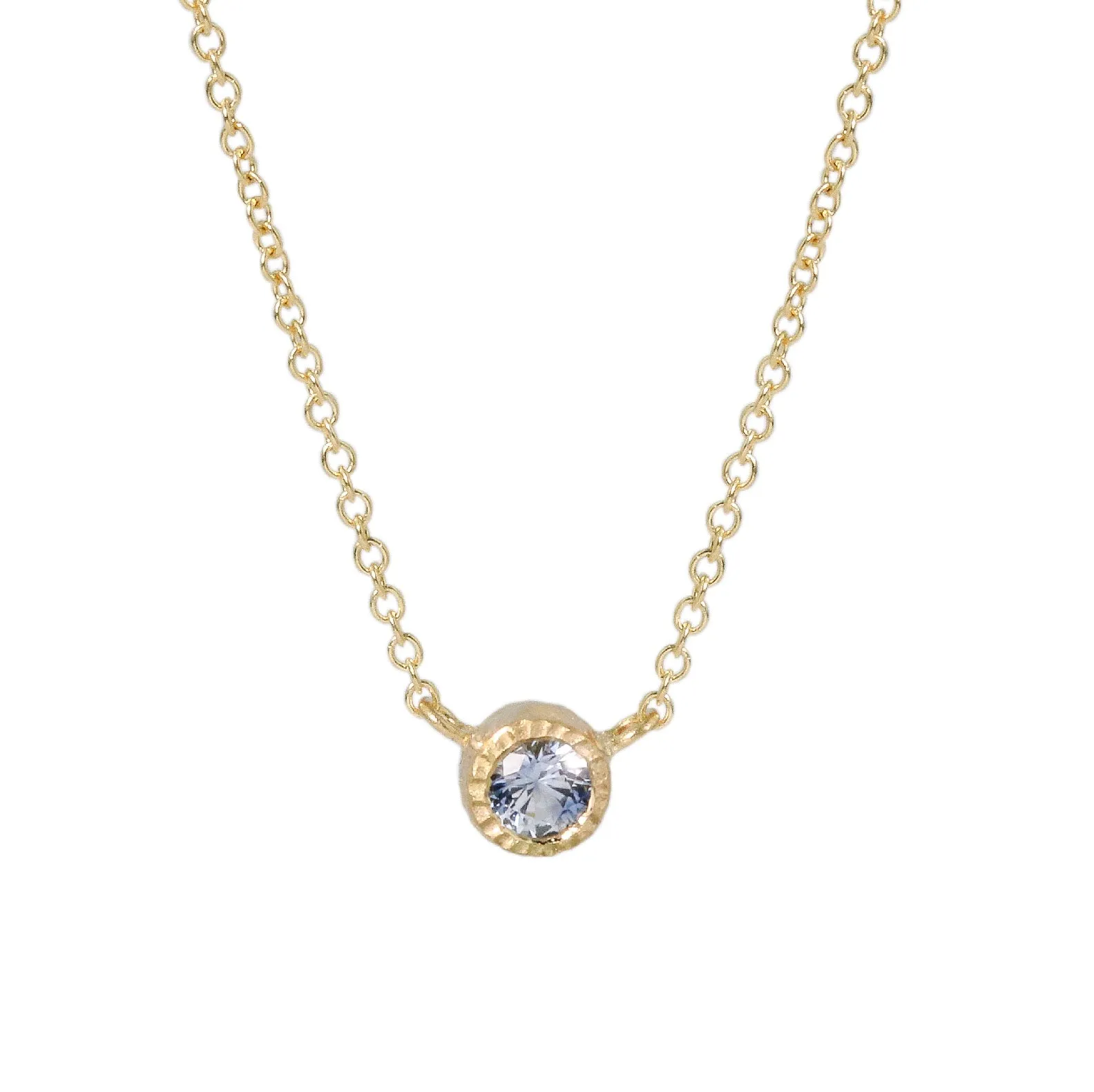 Single Bezel Montana Sapphire Necklace