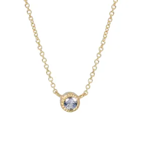 Single Bezel Montana Sapphire Necklace