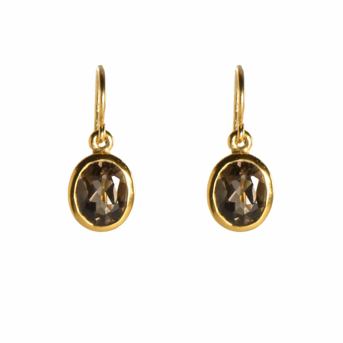 Smoky Quartz 24K Gold Vermeil Earrings